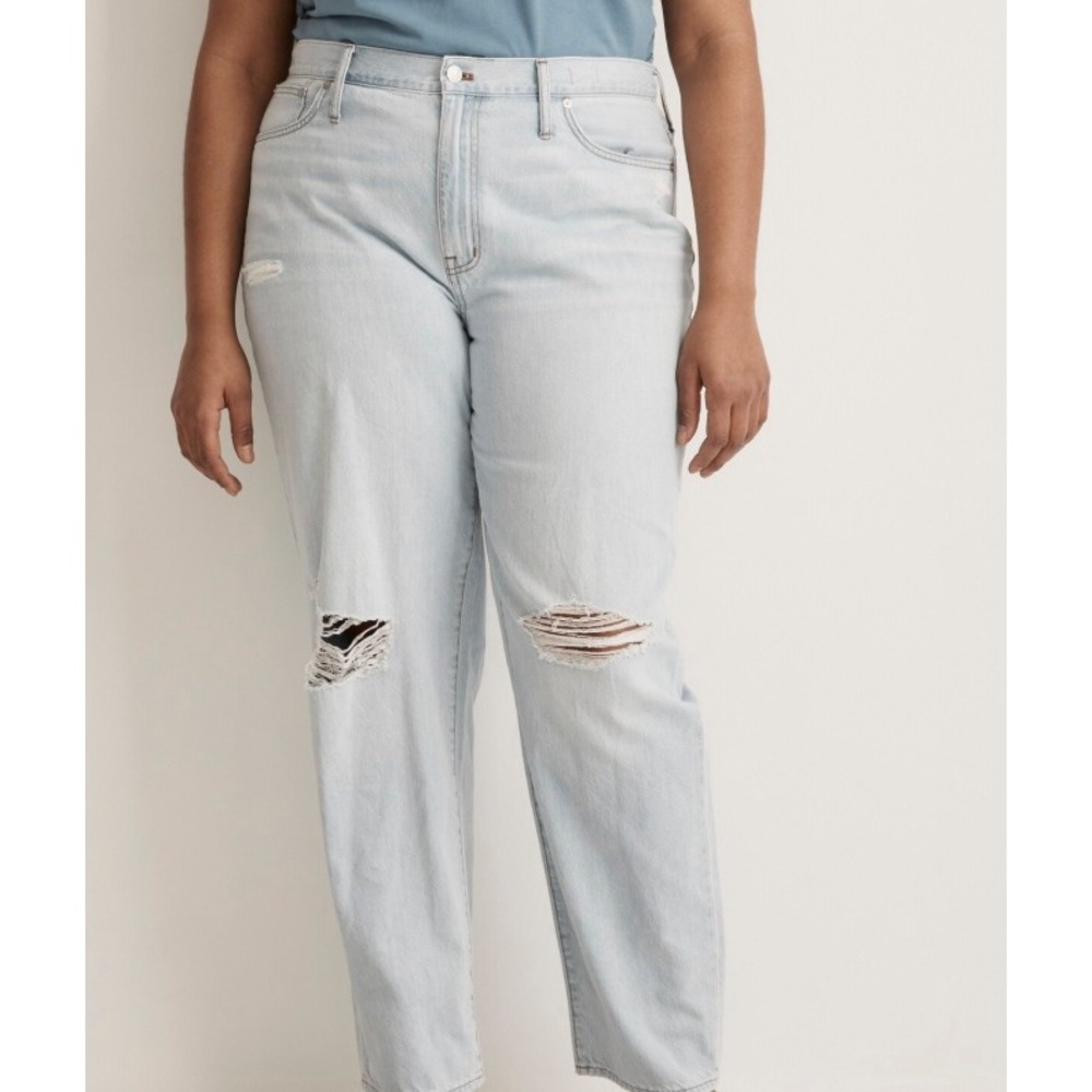 Madewell The Slouchy Boyjean Womens‎ Size 33 Ripped Distressed Light Wash Jeans